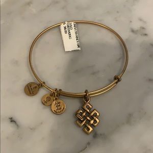 Alex and Ani Endless Knot Bangle Gold